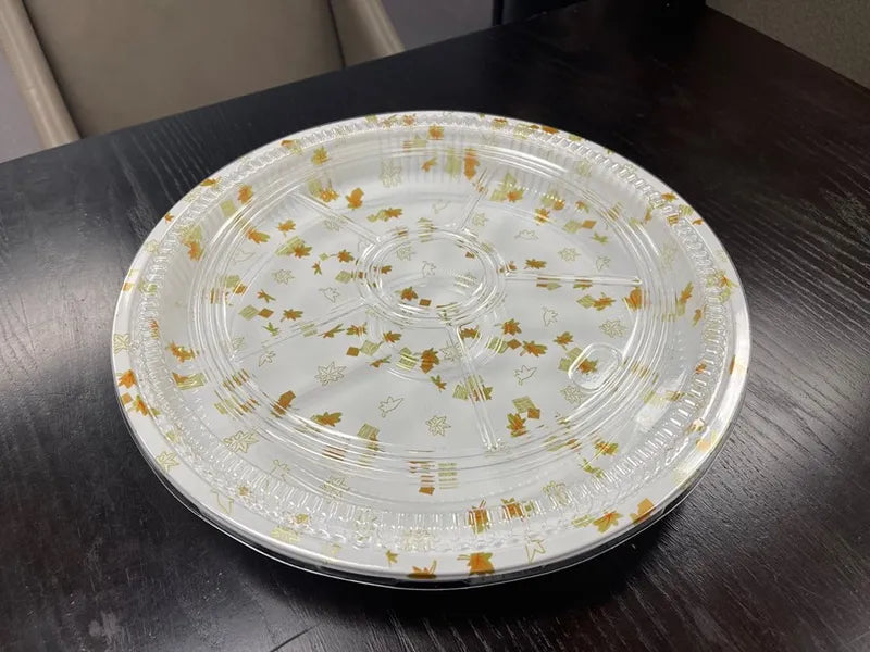 13” Sushi Party Tray Maple Leaf with C/lid 50sets/cs