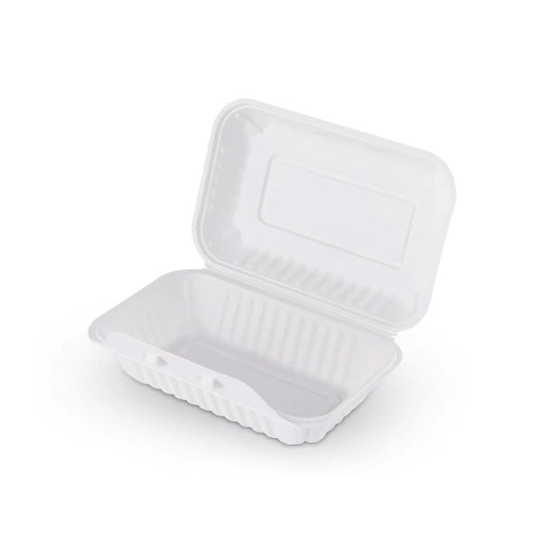 EP188 PP White Hinged Container 8.8x5.7x3" 150pcs/cs