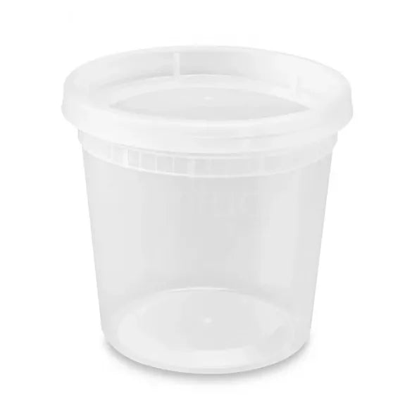 24oz Clear Plastic Container with Lids 240sets/cs
