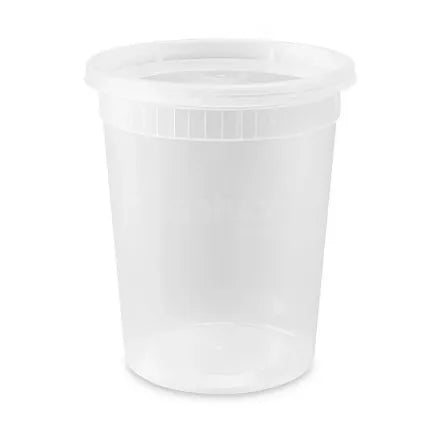 32oz Clear Plastic Container with Vent Lids 250sets/cs