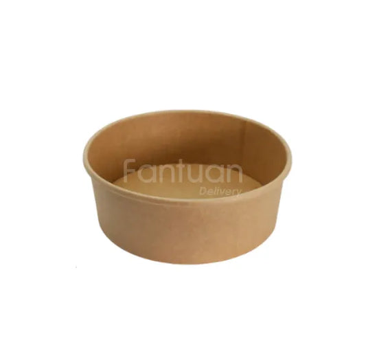 Small 24oz 750ml Kraft Paper Bowl (lid- Pet750lpack300) 300/cs