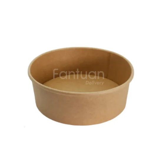 30oz Kraft Shallow Paper Bowl (fit 165 Lid) 600/cs