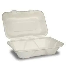 Bio Hinged Sugarcane Box 9x6x3" 200/cs