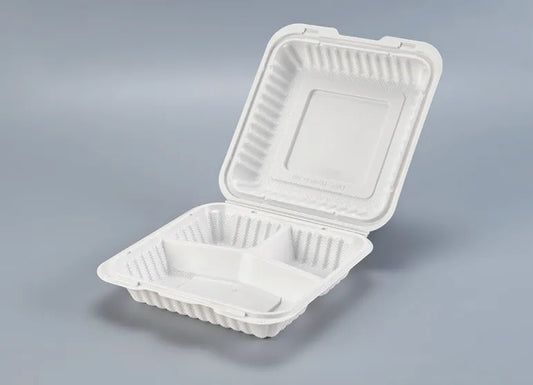 Ep83 Pp 3 Compartments Hinged Container 8*8*2.7" -ep83