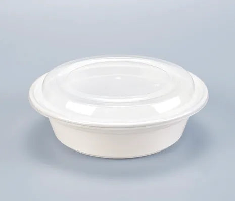Lr 32oz White round Container (lid with Hole) 150set/cs