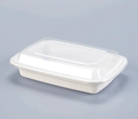 Lr16oz White Rect. Container with Lids 150set/cs