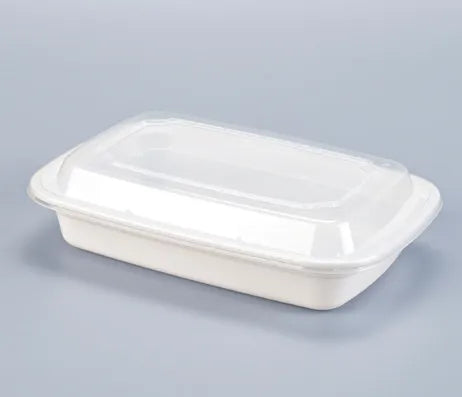Lr26oz White Rect. Container with Lids 150set/cs