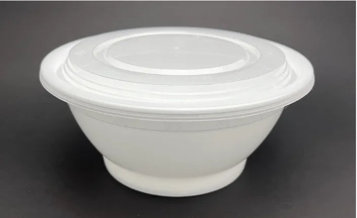 38oz Pp Noodle Bowl White with Lid 150sets/cs