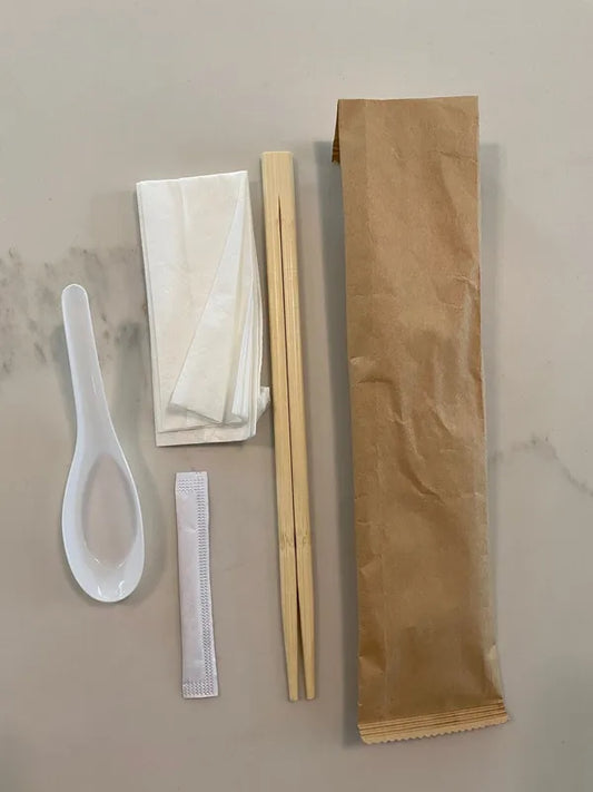9" Chopsticks, Cspoon, Toothpick,1ply Napkin Pack 500/cs