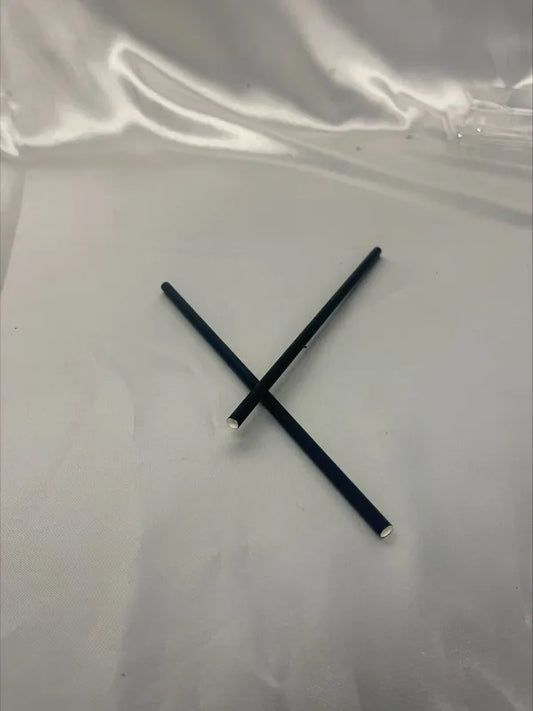 6'' 150mm Long 6mm Wide Black Unwrapped Paper Straw 2000pcs /cs -bpstraw6200