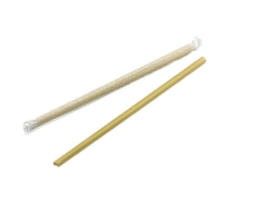 8mm × 220mm Fully Biodegradable Bamboo Straw with Sharp Tip 1600/cs