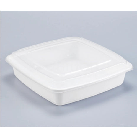 48oz 1420ml 100套/箱 白色方形 带盖-JE48