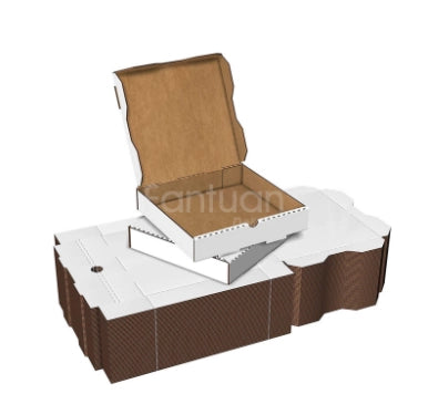 Pizza Box 16" White & Brown50/pk